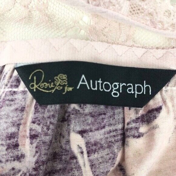 Rosie for Autograph Marks & Spencer Floral Chemise 14  US Size L Pink Babydoll - Picture 5 of 8